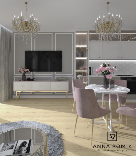 Salon z kuchnią Wilno 37 m2 - zdjęcie7